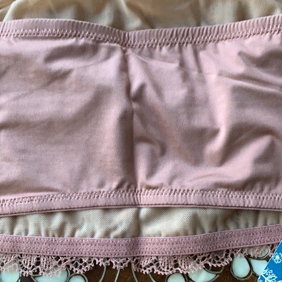 FREE PEOPLE INTIMATELY LACE BANDEAU BRA SCALLOP DETAIL BRALETTE IN ANTIQUE ROSE - Picture 7 of 10
